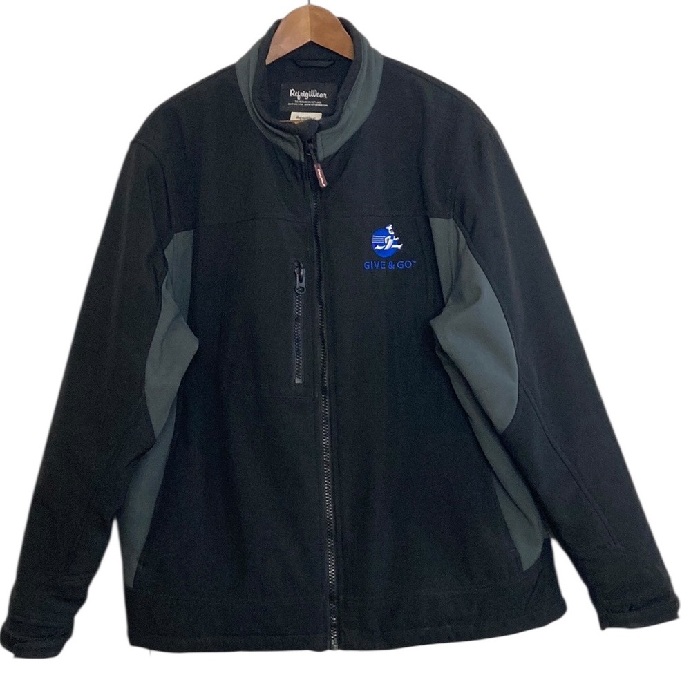 Refrigiwear Jacket Men Large Black Insulated Softshell 0490 Workwear Added Logo